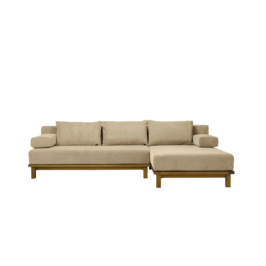 【SIEVE】レクト ユニットソファ 3人掛け カウチソファ ブラウンフレーム