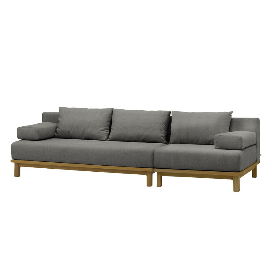 【SIEVE】レクト ユニットソファ 3人掛け ブラウンフレーム