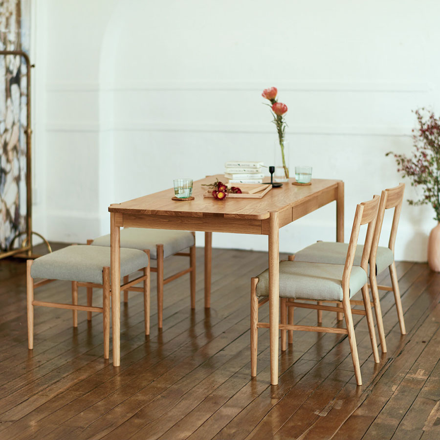 SIEVE デント・ステイ ダイニングテーブル L 5点セット 4人掛け