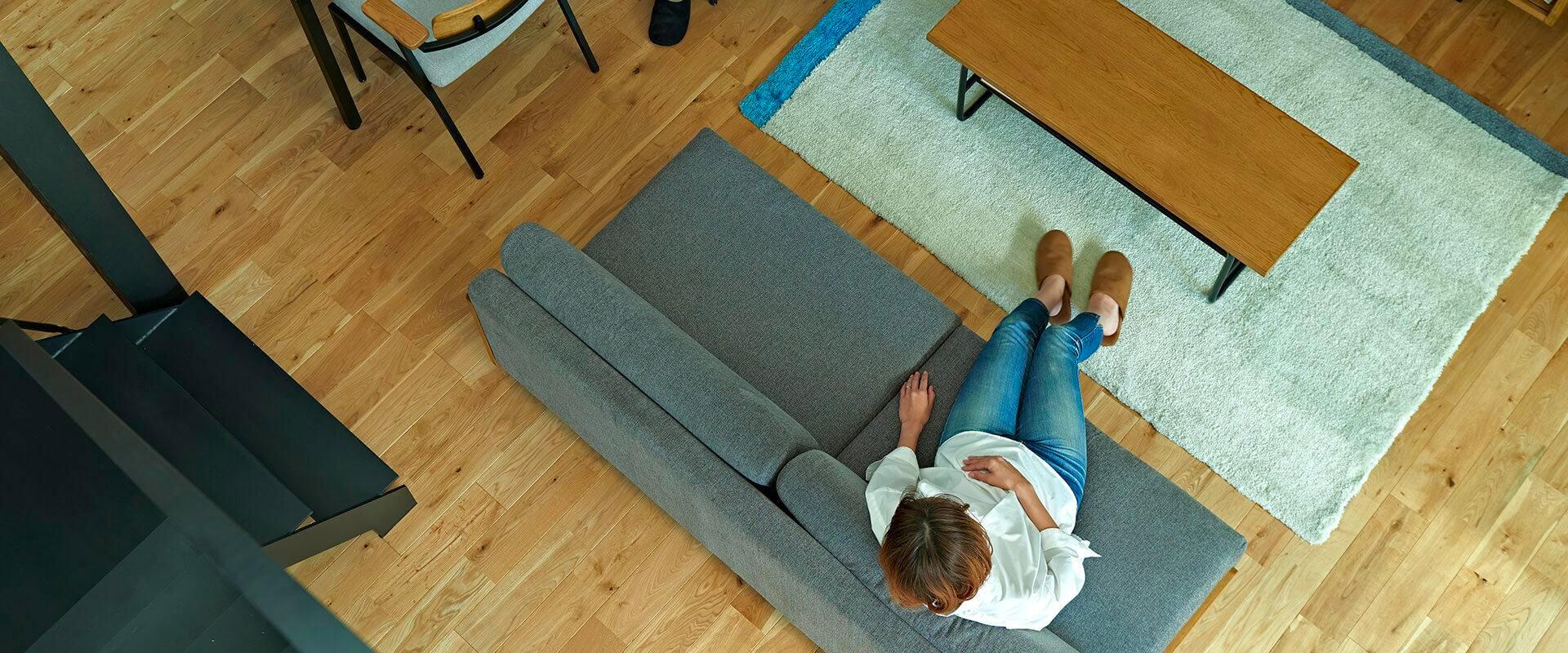 大きなソファでも圧迫感が少ない ADRS コニー ソファ 2.5人掛け サンドベージュ