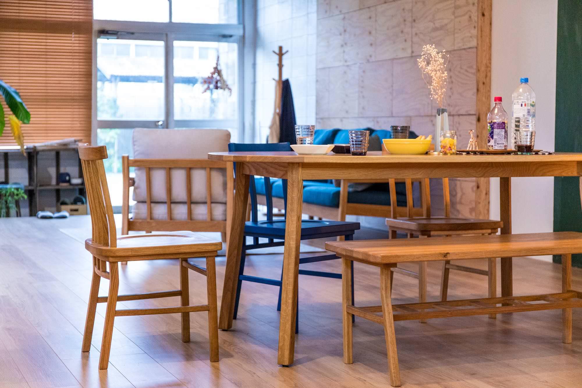 ウレタン塗装による万能な使い勝手 SIEVE マージ ダイニングチェア 4本背 ナチュラル