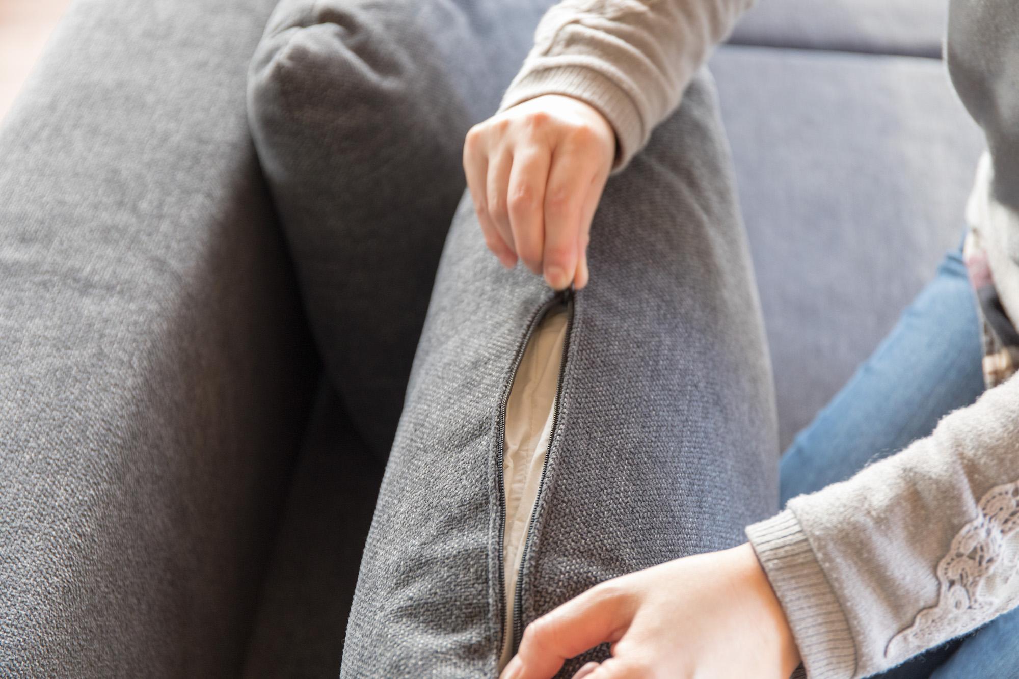 汚れても洗えるカバーリング仕様 SIEVE レクトユニット ソファ ロング/ブラウン/グレー