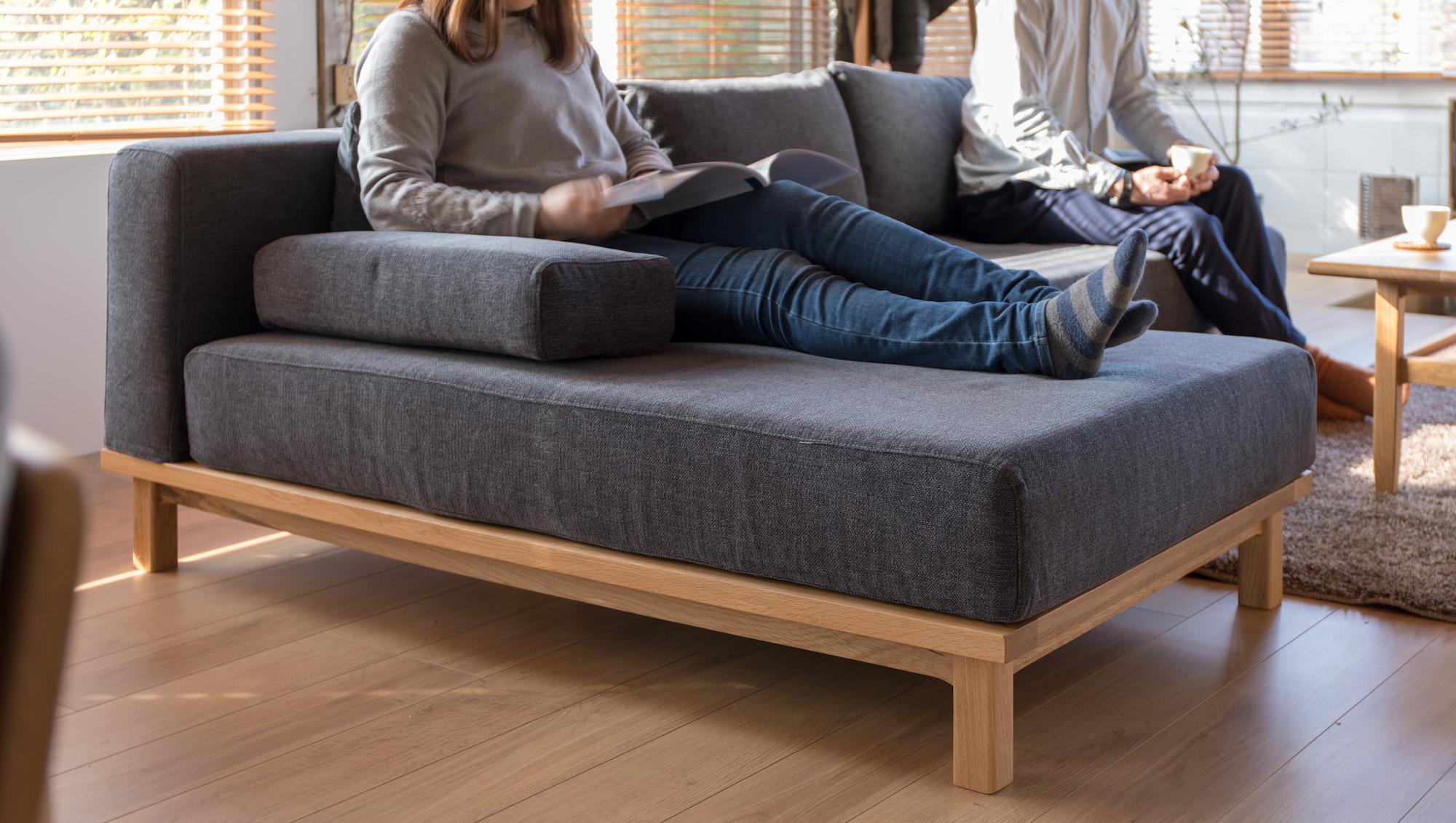 硬さの異なるクッションにより最適な座り心地へ SIEVE レクトユニット ソファ ロング/ブラウン/ライトブラウン 