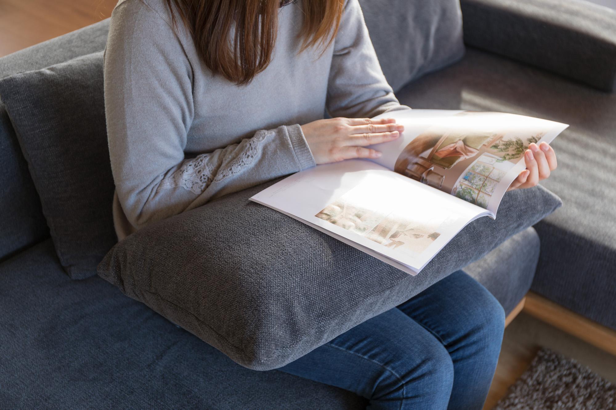 クッションとしても使える肘掛け SIEVE レクトユニット ソファ ロング/ブラウン/ライトブラウン 