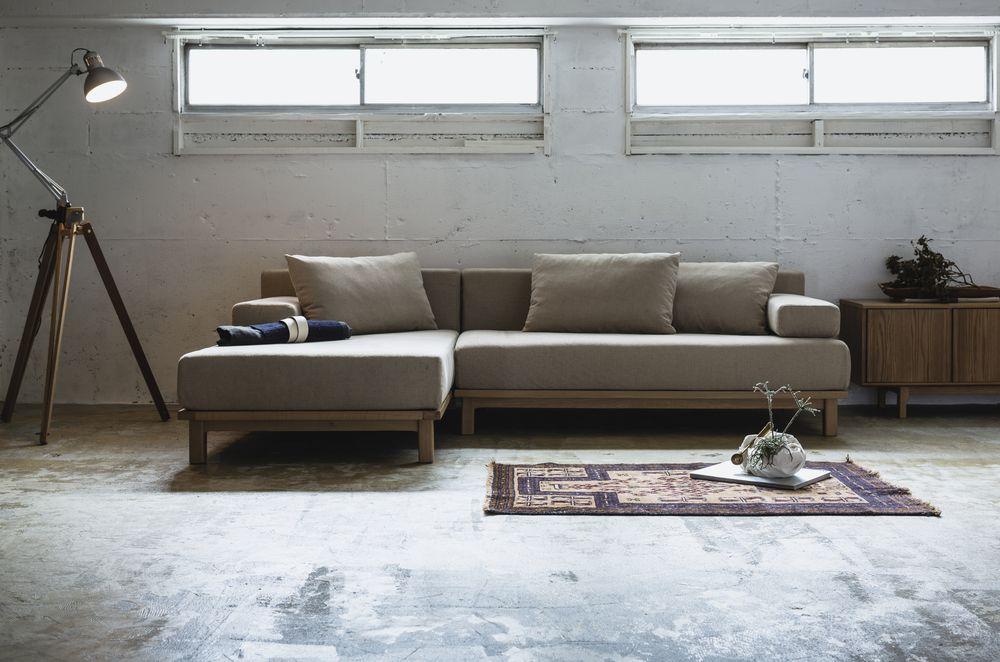 ワイドタイプとロングタイプの組み合わせ例 SIEVE レクトユニット ソファ ロング/グレー