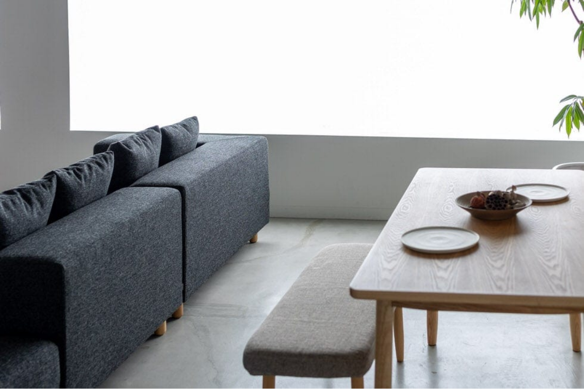 間仕切りにも自然と馴染む SIEVE スナグユニットソファ 左肘 ベージュ