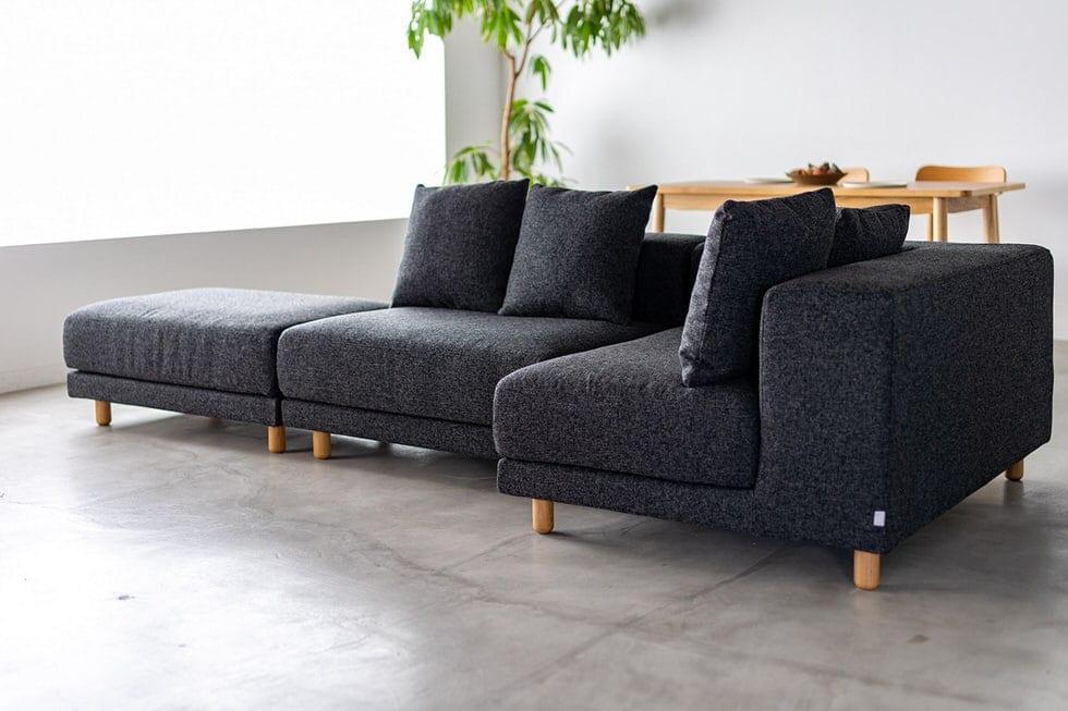 組み合わせで自由に配置 SIEVE スナグユニットソファ オットマン ブラック