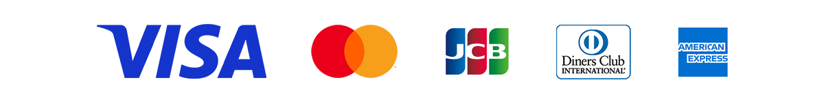 VISA、MasterCard、JCB、AMEX、DINERS